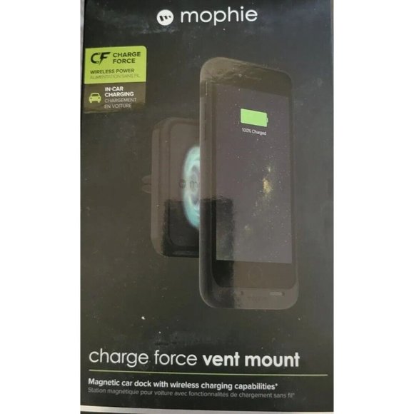 Mophie Charge Force Vent Mount Magnetic Car Dock Wireless Charging MO3452, NIB